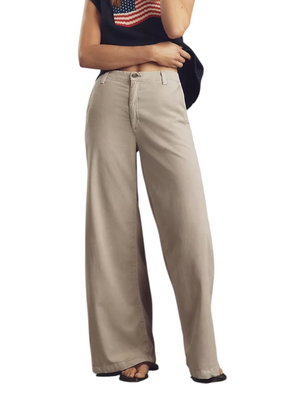AG Caden Wide-Leg Pants Taupe 28 NWT